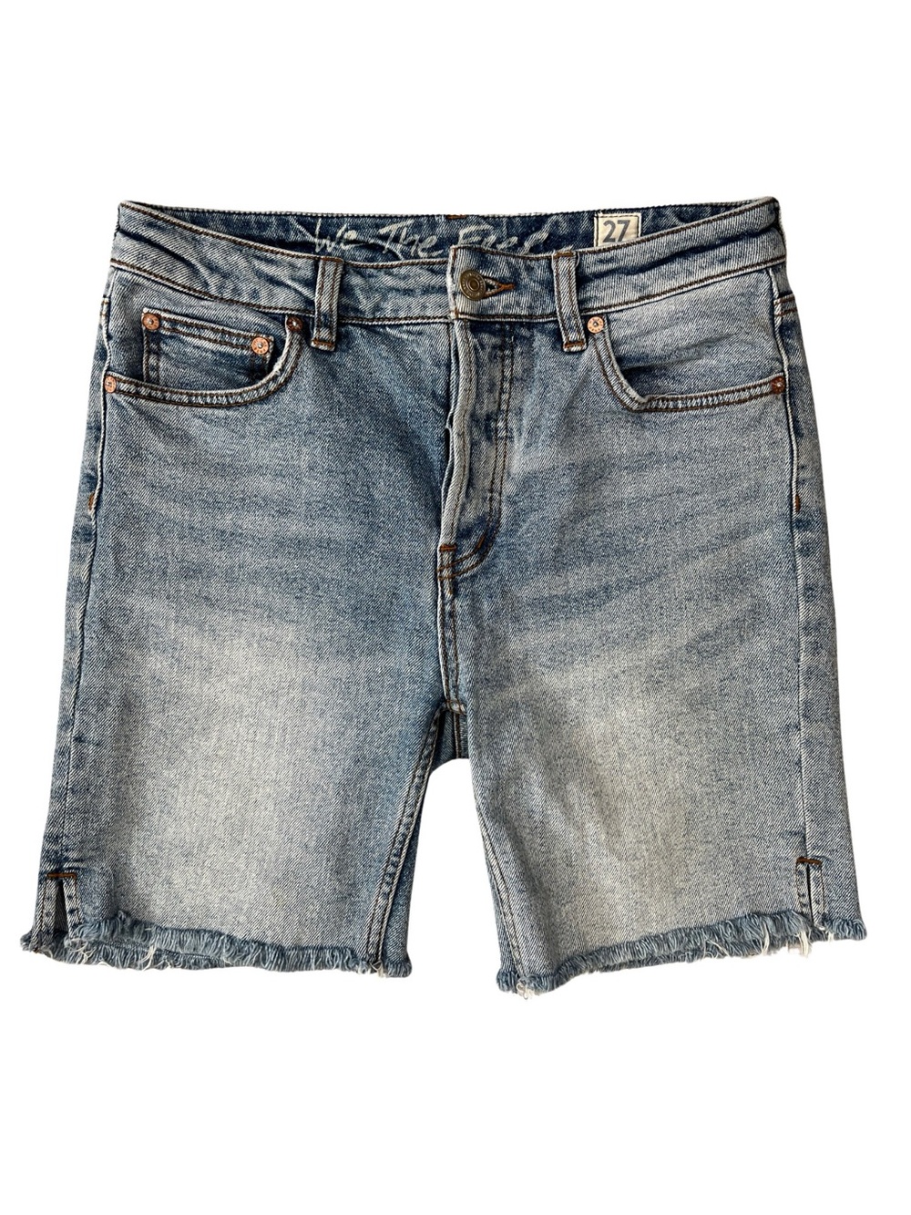 We The Free Bermuda Button Fly Shorts Womens 27 Frayed Hem